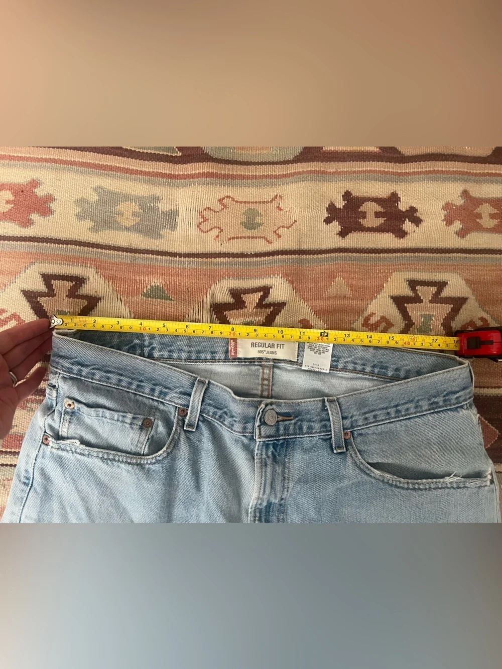 Vintage 505 Levi's Light Blue Relaxed Men’s Jeans - Straight Leg 38x26 - Picture 12 of 12